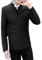 Chinesische Tunika für Herren, Mandarinenkragen, formelle Jacke, schmale Passform, Knopfleiste vorne, Blazer, traditionelle Uniform, Bräutigam Kleid - Schwarz - L