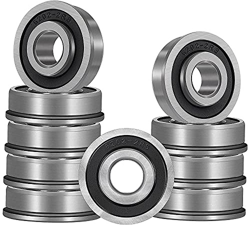 10 Pack Flanged Ball Bearings 5/8 x 1-3/8 x 1/2, Pre Lubricated, for Lawn Mower, Wheelbarrows, Carts & Hand Trucks Wheel Hub, Replacement for JD AM118315, AM35443, Stens 215-038, 215-061 Etc