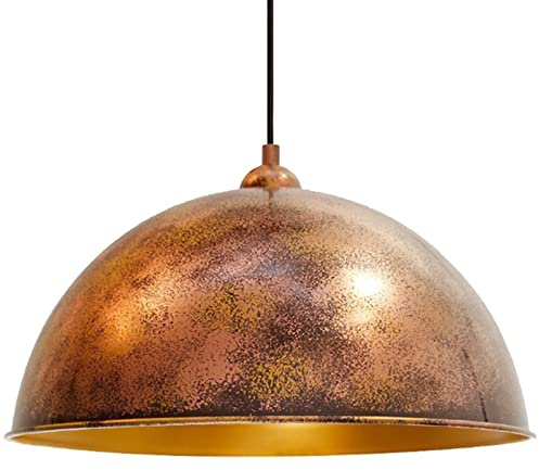 bamyum Pendelleuchte Esstisch Vintage Ø30 cm Kupferfarbe Handgemalte, E27 Hängelampe Wohnzimmer, Küchenlampe Hängend, Esstischlampe