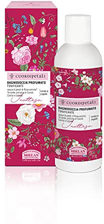 Helan, Cuor di Petali – Duschgel und Shampoo ohne natürliches Sulfat, zart und parfümiert, Schaumbad und Tonik-Shampoo für Haar- und Körperpflege, mit Karotte und Zitrone, 200 ml, hergestellt in