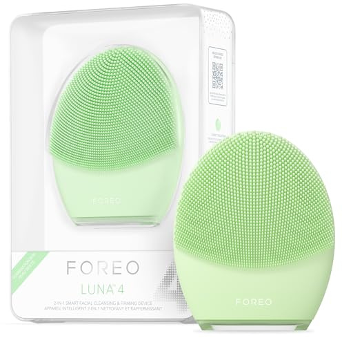FOREO LUNA 4 Brosse nettoyante visage - Masseur visage raffermissant - Brosse anti-âge visage - Améliore l'absorption des produits de soins de la peau - Soin du visage simple - Peau Mixte