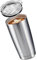 LINFELDT® Thermobecher 590ml aus Edelstahl - 1H Heiß & Kalt - Doppelwand Vakuum 17x10 cm Thermo Becher mit Kunststoffdeckel - Gummidichtung (Steel)