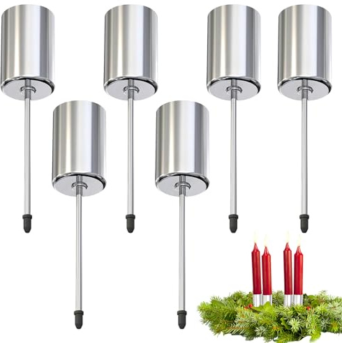 Adventkrans, ljushållare, 6 stycken ljushållare, adventskrans, stavljushållare, adventskrans, silver, ljuskontakt, adventskrans, ljushållare, stavljus, ljusstake, stavljus, ljusstake, stavljus