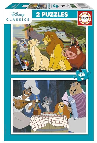 Educa - Disney | Ensemble de 2 Puzzles pour Enfants avec 48 pièces. Mesure: 28 x 20 cm. Recommandé de 4 Ans (19996)