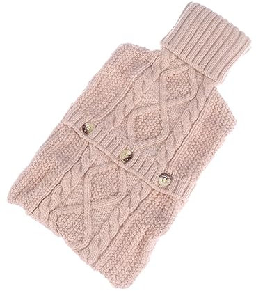 Healeved Housse Bouillotte Eau Chaude 1L Couverture TricotéE Chaude ÉTui Doux Confortable ProtèGe Peau Pliable Pour Soulagement Famille