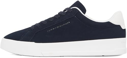 Tommy Hilfiger Uomo Sneakers Court Court Better Suede in Pelle Scamosciata, Blu (Desert Sky), 46