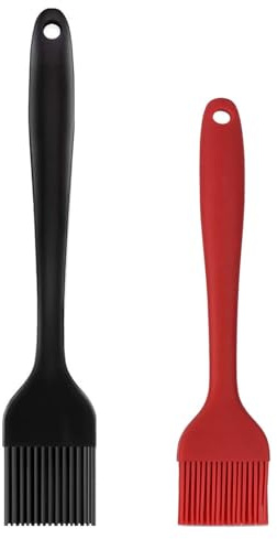 Hhyn Silicone Basting Pastry Brush Set 2 Pack Heat Resistant Spread Oil Butter Sauce for BBQ Grill Barbeque Kitchen Baking Cooking Pastries, 1 Large & 1 Small