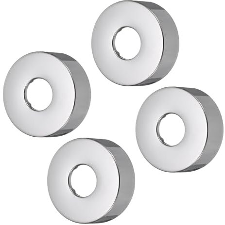 sourcing map 4pcs Shower Arm Flange 60mm/2.4 OD Escutcheon Plate Stainless Steel Round Plumbing Cover Plates for 25mm/1 Dia Water Pipe Faucet Decoration Accessories, Silver Tone