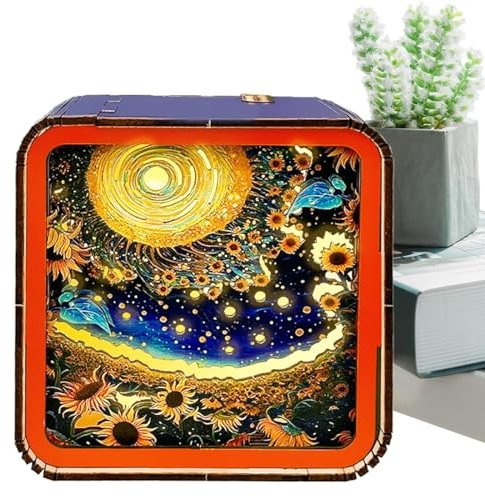 Lumière de Nuit Puzzle - Veilleuse Puzzle | Lumière de Nuit Puzzle Avec Recharge USB, Lumière Nuit Puzzle En Bois, Décoration À La Maison Pour Chambre À Coucher, Salon, Bureau
