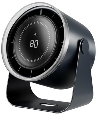 LangPlus+ Desk Fan - Rechargeable, 100 Speeds, Quiet USB Table Fan with Digital Display, 115° Tilt, Portable for Office, Bedroom, Kitchen, Home, Outdoor, Travel & Camping, Bluish Black