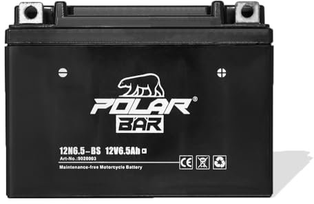 Polar Bär Blei Gel Akku 12N6.5-BS 12V 6.5Ah Motorradbatterie Roller Quad Atv