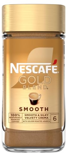 NESCAFÉ Gold Blend Smooth Premium Instant Coffee, Silky Smooth Light Roasted Arabica and Robusta Coffee, 190g (Pack of 1)