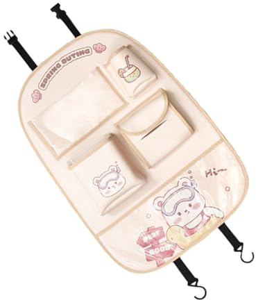 Organizer posteriore multi scomparto borsa portaoggetti con motivo a cartoni animati tasca posteriore multifunzione organizer per sedile posteriore