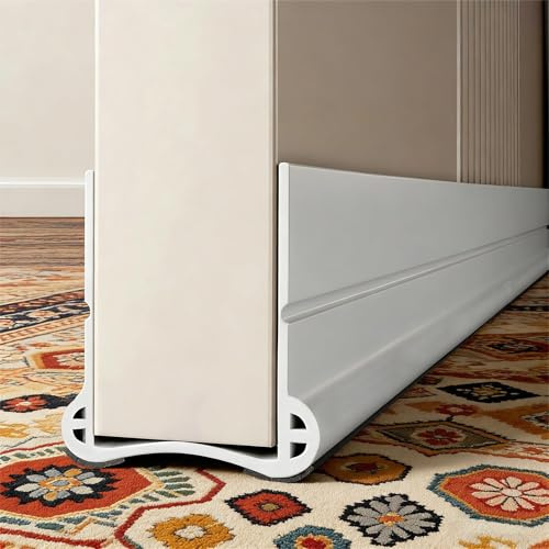 Wendict 93cm Joint de Porte Anti Bruit Porte, Boudin de Porte Anti Courant d'air, Autocollant, Boudin de Porte pour Isolation Acoustique, Résistant aux Intempéries pour Porte (Blanc)