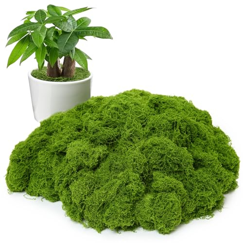 BESKIT Artificial Moss for Potted Plants, 300g Fake Moss Decor for Indoor Plants, Glass Containers, Wedding, Gardens, DIY Crafts (Light Green)