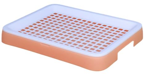 Bac à Litière pour Lapin et Cochon d'Inde, Toilettes Anti-éclaboussures, Facile à Nettoyer, Pot pour Rongeurs- Rose Blanc