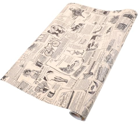 Cabilock Papel Tapiz Autoadhesivo Estilo Vintage de Periódico Retro 45x297 Cm, Pegatina Decorativa para Pared, Adecuado para Cocina, Baño y Sala de Estar, Papel Pintado Decorativo
