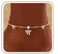 ZHESHY Bracelet Cheville Femme Argent 925 Trefle Or Chaine De Cheville | Plaqué Or 14k,Zircon Coeur Trefle Papillon Pendentif Bracelets De Cheville,Réglable Imperméable,Pied Bijoux Cadeau,Filles