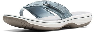 Clarks Women's 26142608 Flip-Flop, Blue Grey Synthetic, 3.5 UK