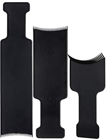 Lurrose 3pcs Barber Flat Top Paddle Board Kamm Haar Hervorhebung Schnitte Kamm Set (schwarz)