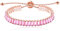 Rose Gold Plated Rectangle CZ Simulated Pink Tourmaline Crystal Bolo Tennis Bracelets Link Chain Adjustable Y1788 (Rose Gold, Pink)
