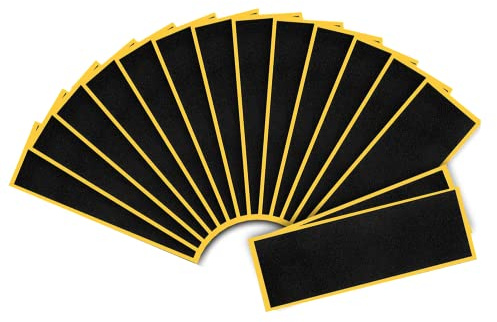 Hasefam 15Pcs Fingerboard Foam Grip Tape, Quality Wooden Board Strong Adhesive Foam Anti Slip Stickers Black Mini Skateboard Grips Tape 4.33x1.5inch (Black 15Pcs)