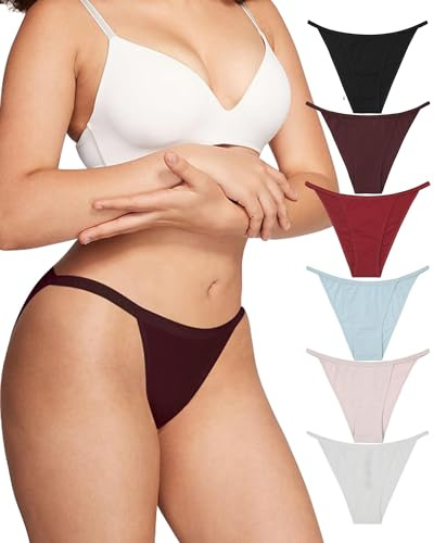 Levao Women's Knickers Cotton Bikini Ladies Underwear No Show Tanga Hipster Women Briefs Multipack S-2XL