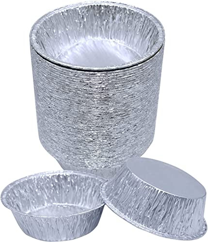 100 x Round Foil Pie Dishes Recyclable Aluminium Pie Pans -110mm x 33mm - Tarts Oven Cook Baking Mince Pie, Christmas Pies and More