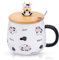 Tasse à café en céramique mignonne avec couvercle et cuillère en acier inoxydable, 480 ml, tasse à café en porcelaine, cadeau d'anniversaire drôle pour femmes, amis, enfants, filles