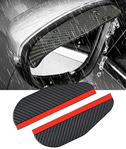 Flaconi Copertura Antipioggia per Specchietto Retrovisore Auto,Gadget Auto,Accessori Auto,Universale per Sopracciglia a Specchio in Fibra Di Carbonio,per la Maggior Parte delle Auto,Camion e SUV