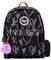 Hype Purple Glitter Heart, Sacs à Dos Fille, Cœurs gribouillés à Paillettes Noir/Violet, Taille Unique