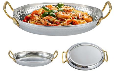 manhegari Bratpfanne aus Edelstahl, Fischtopf aus Edelstahl, Kochtopf ohne Beschichtung, mit zwei Griffen, für Anfänger, Küche, Camping, Mahlzeiten mit der Familie, Partys zu Hause