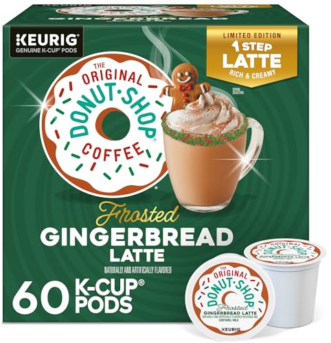 The Original Donut Shop One Step Latte, Frosted Gingerbread, Keurig Single Serve K-Cup Pods, 60 Count (6 Packs of 10)
