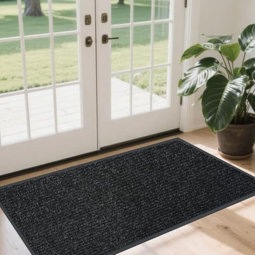 Front Door Mat Indoor Outdoor Entrance, 4ft x 6ft Non Slip Custom Size Outdoor Mat, Commercial Easy Clean Door Mat, Low-Profile Doormat Welcome Floor doormats, Resist Dirt for Front Door Patio Decor