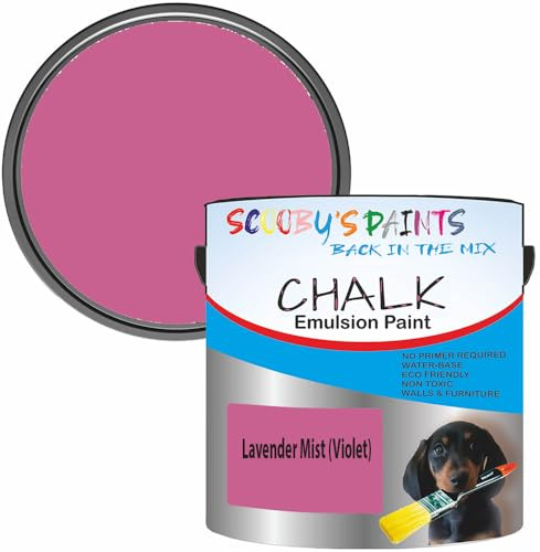 Scooby's Paints Chalk Emulsion Paint, Water-Based, No Primer Required, 250ml, For Walls and Furniture (Lavender Mist (Violet))