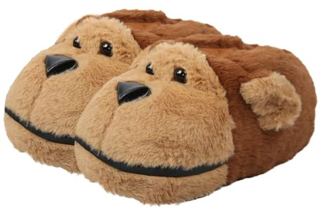 A2Z Girls Boys Womens Mens 3D Monkey Animal Slippers Cute Face Design - Slipper Monkey 11/12 UK
