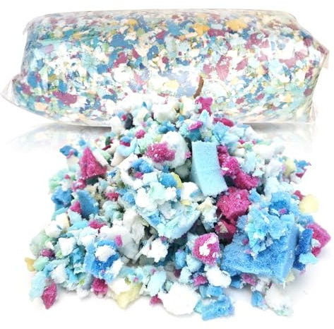RANJIMA Rembourrage en mousse à mémoire de forme pour pouf, garnissage en flocons de mousse, pour pouf en peluche, coussin de chaise, lit pour chien, flocons de mousse, recharge 2,3 kg
