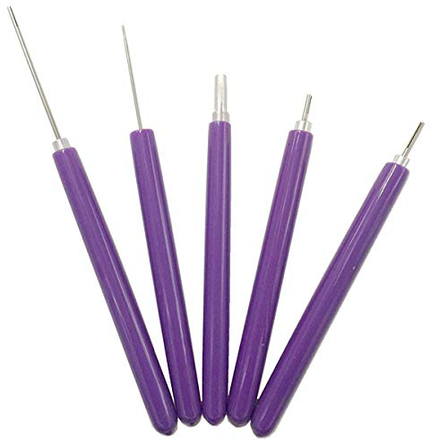 ODETOJOY ranurado herramientas principiante punzón DIY Origami de papel para filigranas Rolling bolígrafo Quilling herramientas ranuradas con cabeza de acero inoxidable (Pack de 5)