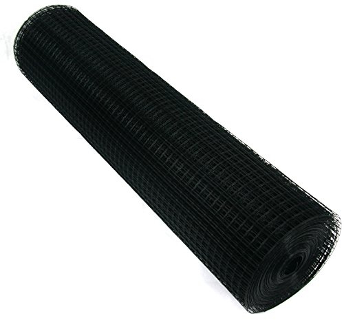 Garmix Volierendraht Maschendraht 4-Eck Drahtgitter Drahtzaun Schwarz 25x25mm (100cm x 25m 1,20mm)