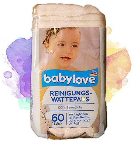 Almohadillas de algodón de limpieza Babylove, paquete de 4 (4 x 60 piezas)