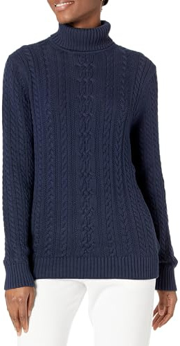 Amazon Essentials Femme Pull Col Roulé en Maille Torsadée Style Irlandais (Grandes Tailles Disponibles)