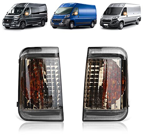 TangMiGe Blinkerslampor kompatibel med Citroen Jumper 2006-UP, FIAT Ducato (250) 2006-UP, PEUGEOT Boxer 2006-UP, Blinkers (1 Par Svart)