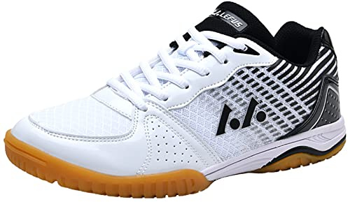 Zapatillas De Tenis De Mesa Unisex Adulto A Prueba De Resbalones Ligero Transpirable Suave Interior,Negro,41 EU