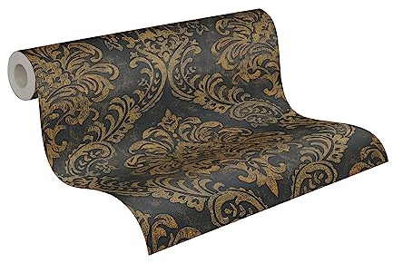 Livingwalls Travel Styles Vliestapete - Tapete in Barockoptik in Schwarz und Gold - klassische Wandtapete für verschiedene Räume in 10,05 m x 0,53 m
