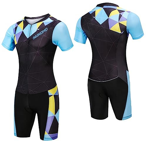 Triathlon Anzug für Damen, Triathlonanzug,Trisuit, Triathlon Einteiler Triathlonanzug Unisex, Badeanzug Herren & Damen, Trisuit, Triathlon Anzug Erwachsene (TYP-1,M)