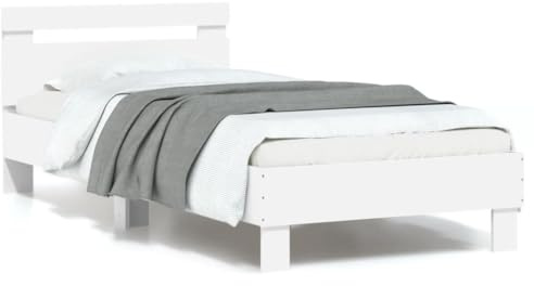 vidaXL Cadre de lit sans Matelas avec lumières LED Blanc 90x200 cm