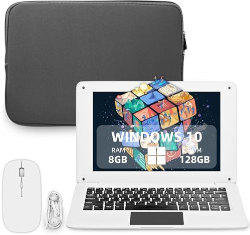 iSTYLE 10.1 pollici Laptop Windows 10 Slim Laptop Netbook - 2GB RAM 64GB Storage, USB 3.0, WiFi, HDMI, BT, supporta 1T TF-Card, tastiera QWERTY inglese