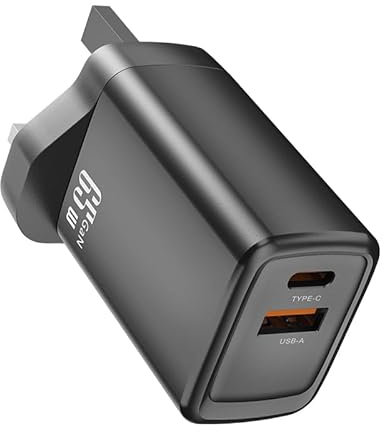 REFLEX CAMERA Dual Port PD65w USB C & USB A Fast Charger for USB C enabled Laptops & iPad Pro/Samsung Galaxy Tab S9 iPhone 16/15/14 Samsung Galaxy S24/S23/, Google Pixel 9/8/7 & iPad Pro Charger