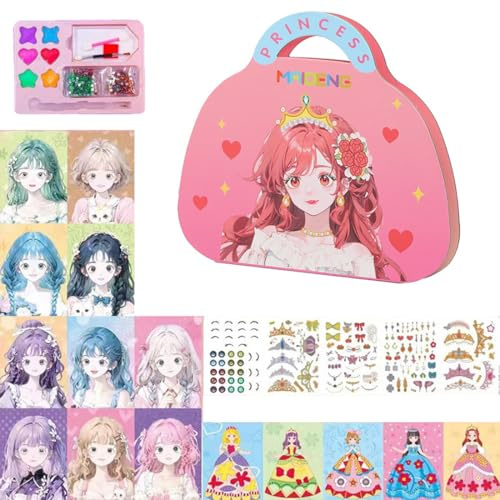 WUSJCOF Regalo Bambina 6 7 8 9 10 Anni, Lavoretti Creativi per Bambini, Giochi Creativi Bambina 10 Anni, Giochi Bambina 7 Anni, Libri Adesivi Bambini, Pittura Diamante giochi,Giochi Bambina 6 Anni