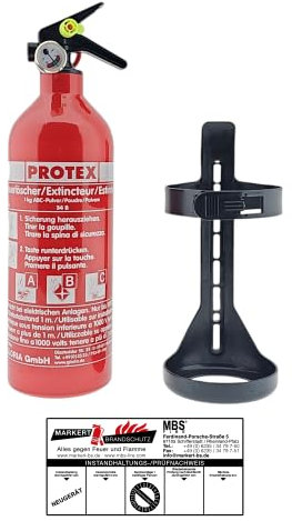 Protex 1 kg de poudre A, 34B, C avec support et plaque